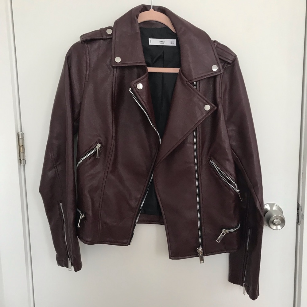 Burgundy Faux leather jacket